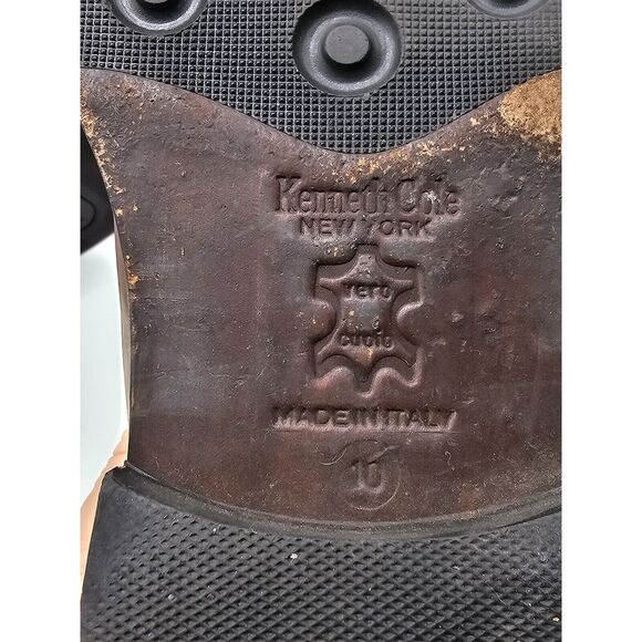 Vintage Kenneth Cole New York Made In Italy Brown Leather Ankle Boots 10 Lace Up - Picture 13 of 15